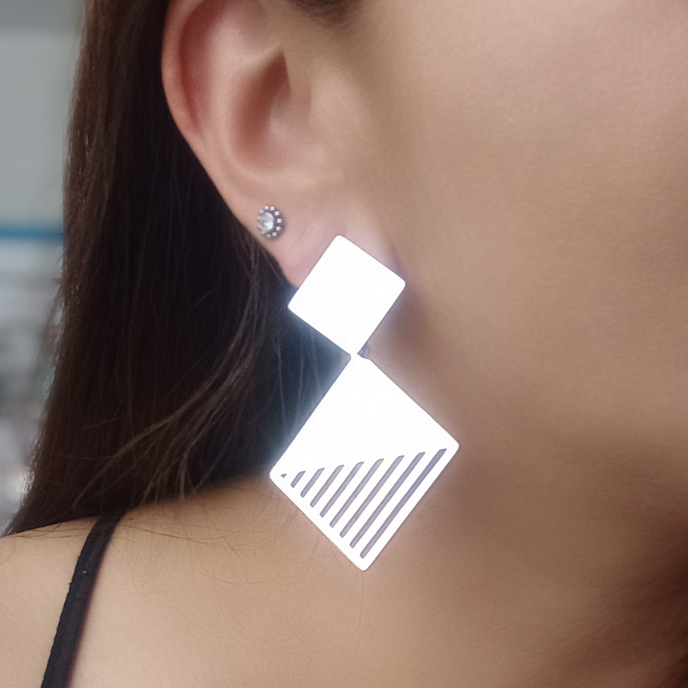 Aretes rombos para mujer