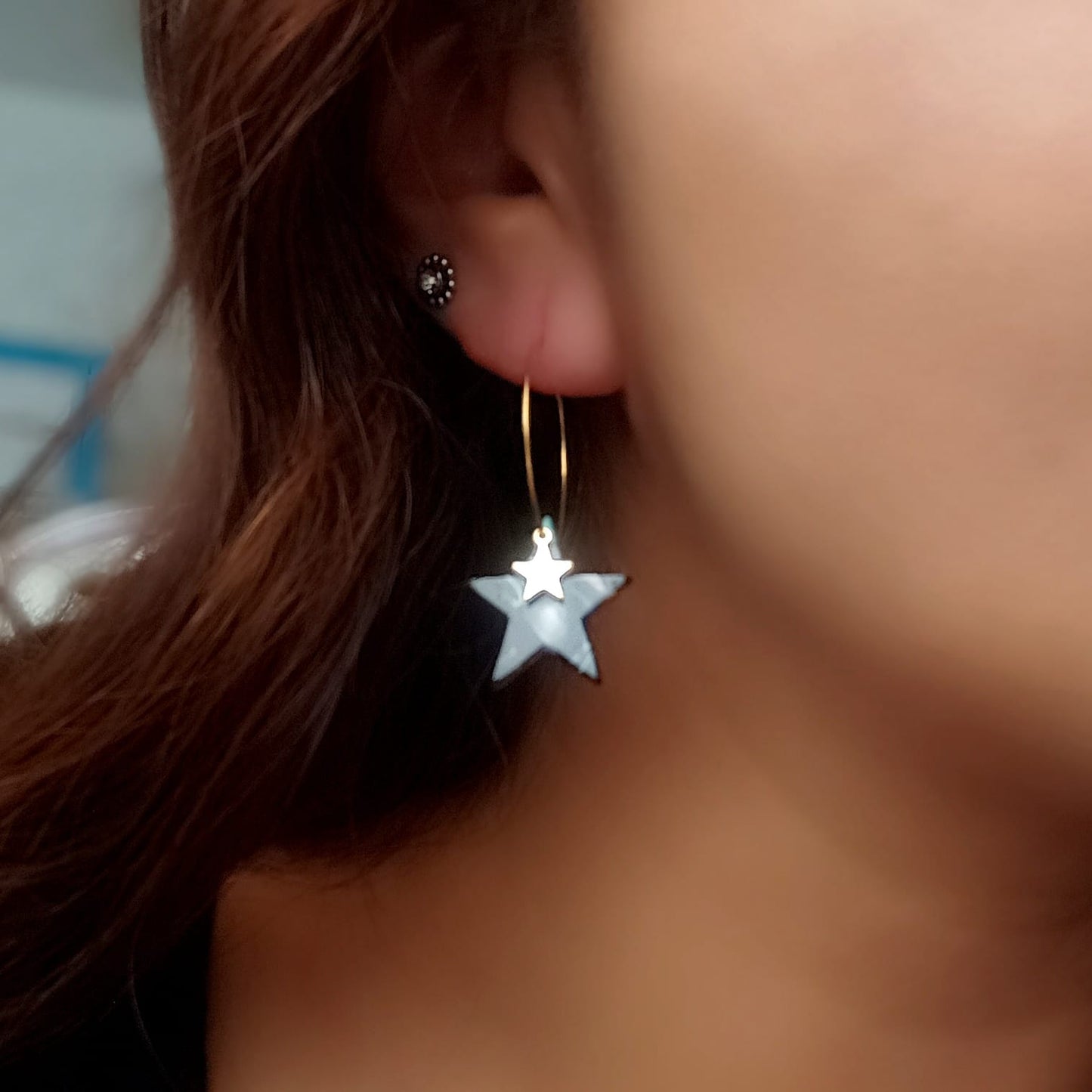 Candongas estrella para mujer