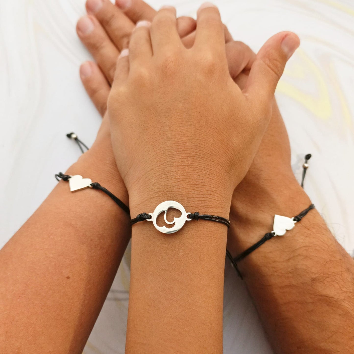 Set 3 Pulseras Corazón para compartir