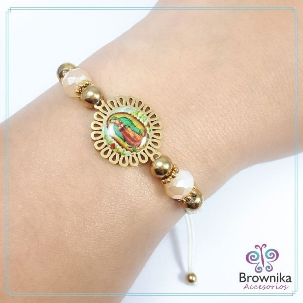 Pulsera Virgen Guadalupe Tejida