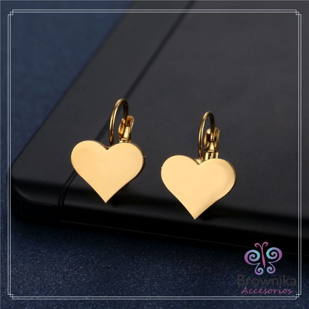 Aretes Corazón Gancho Español