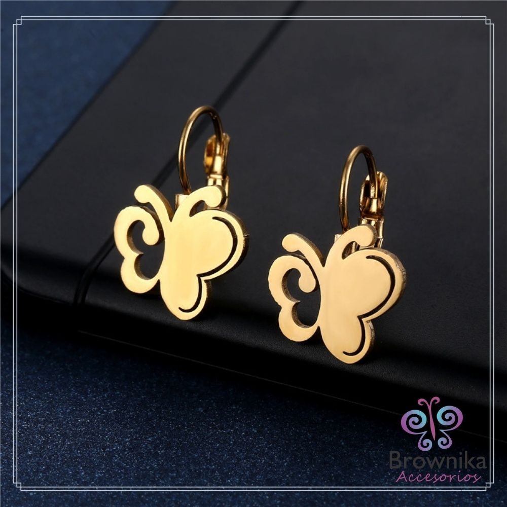 Aretes Mariposas Gancho Español