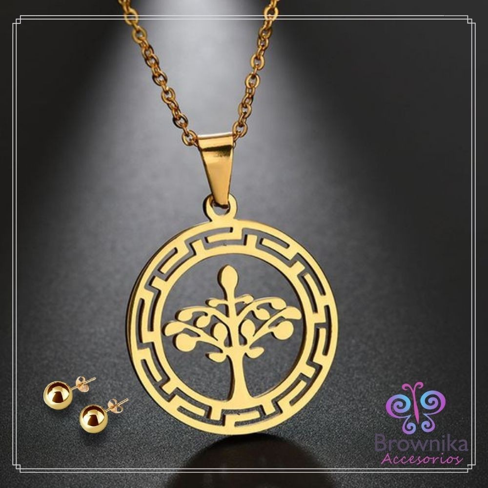 Cadena Árbol de la Vida Dorada & Topos