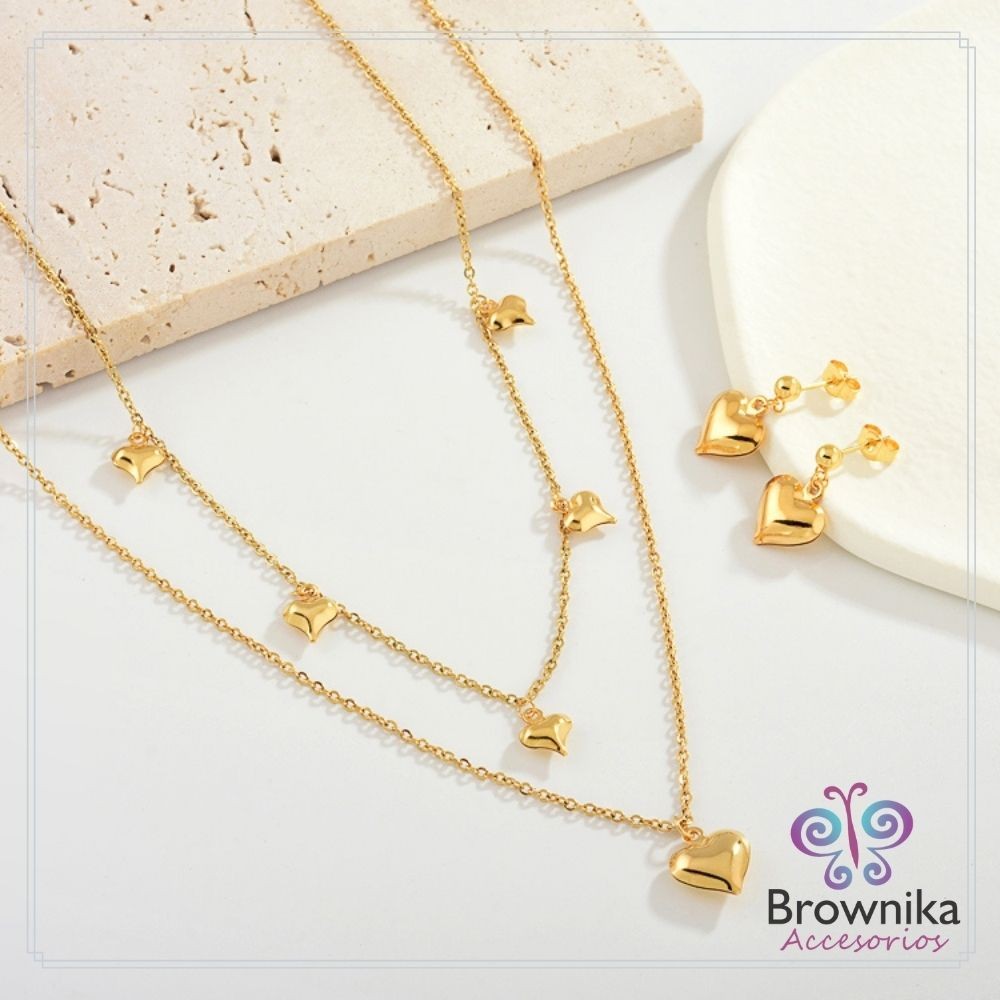 Cadena Doble Corazones & Topos