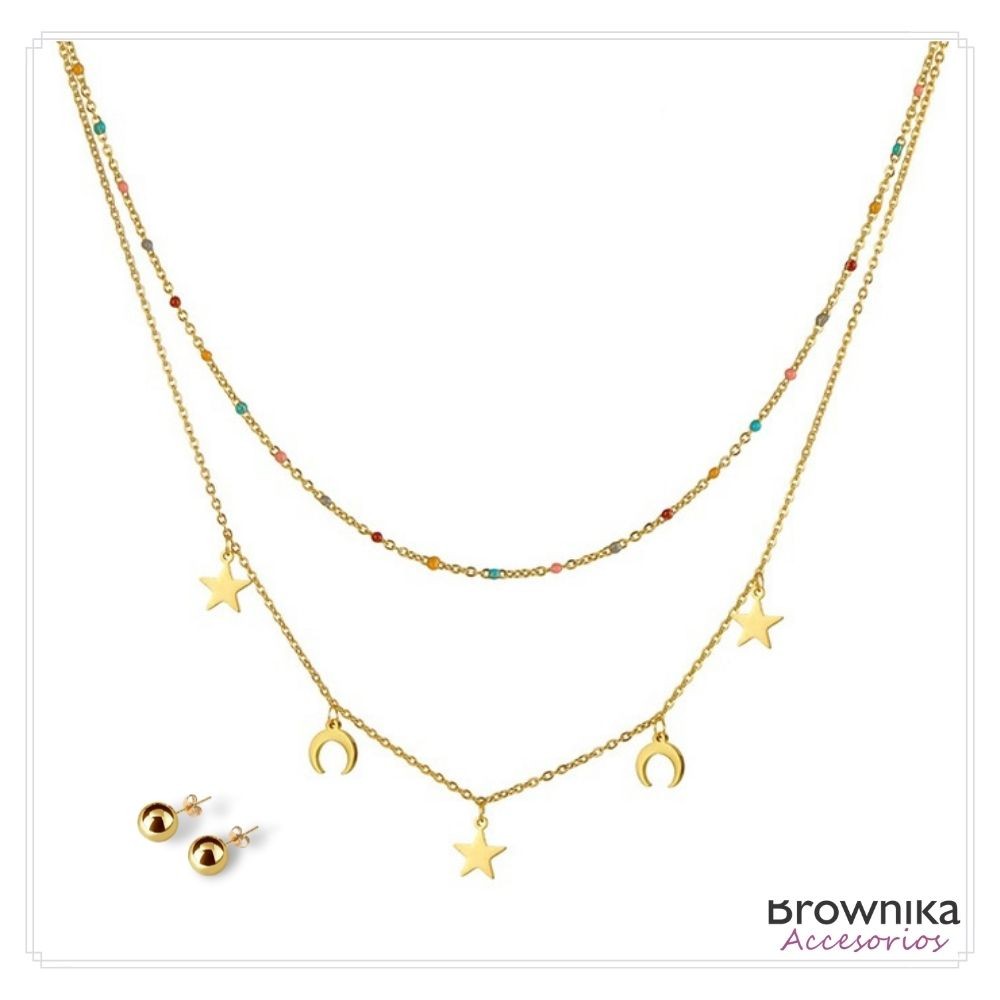 Cadena Doble Lunas, Estrellas & Topos
