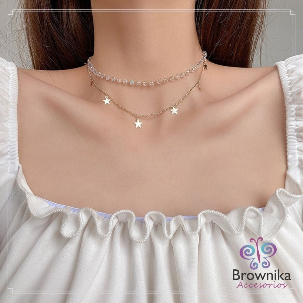 Cadena Doble Muranos, Estrellas & Topos Circones