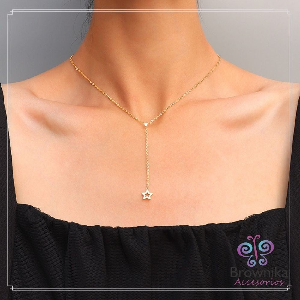 Cadena Minimalista Estrellita & Topos