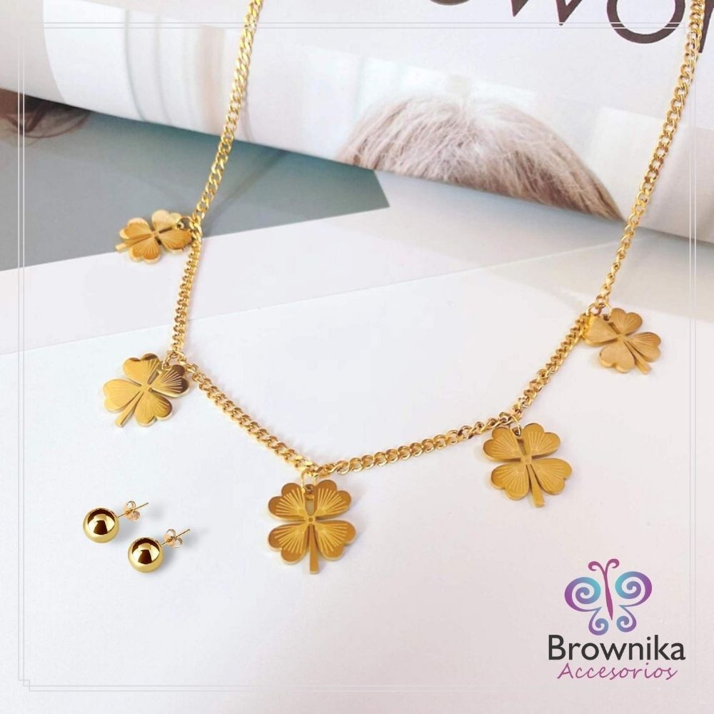 Cadena Tréboles Dorados & Topos