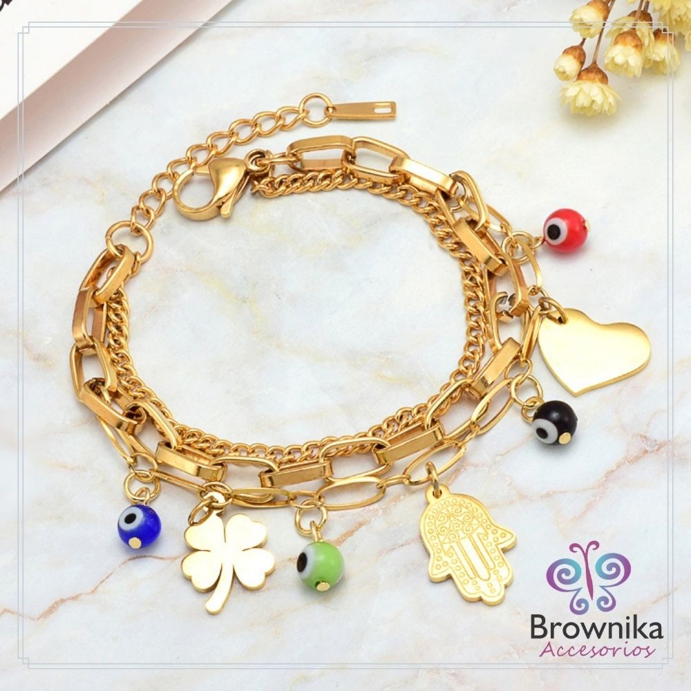 Pulsera Cadenas Multidijes Charms
