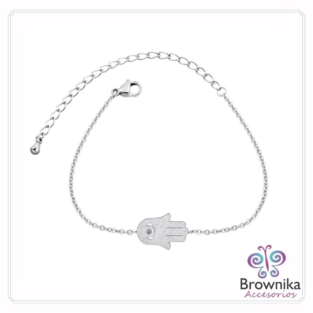 Pulsera Mano Jamsa Plateada