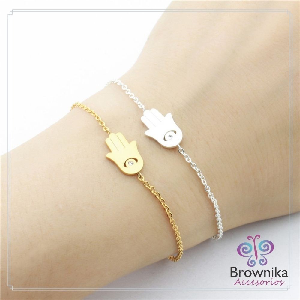 Pulsera Mano Jamsa Plateada