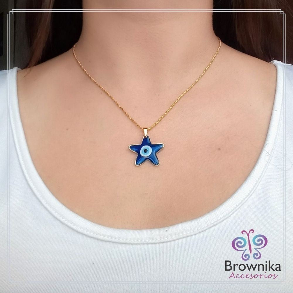 Set Cadena Estrellas Azules & Topos