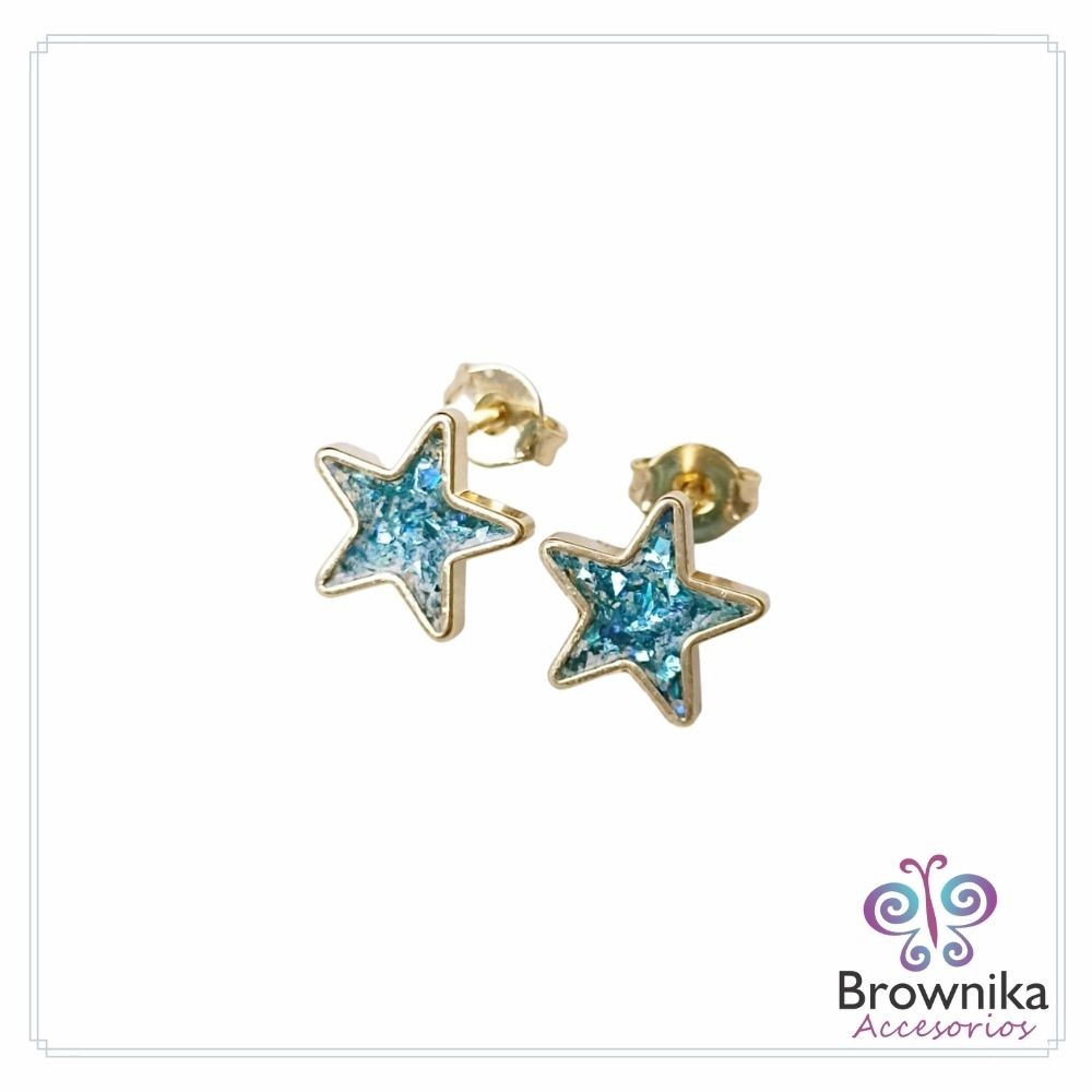 Topos Estrellas Azul Glitter