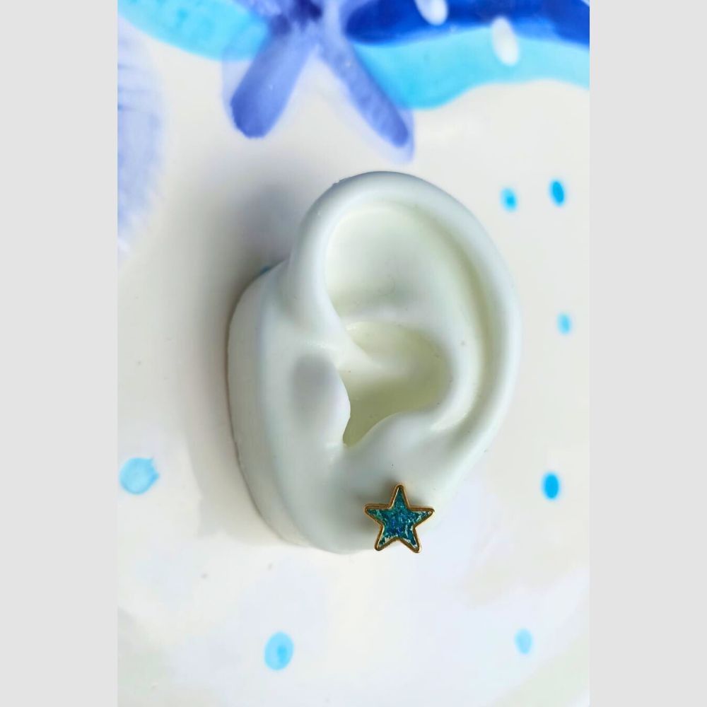 Topos Estrellas Azul Glitter