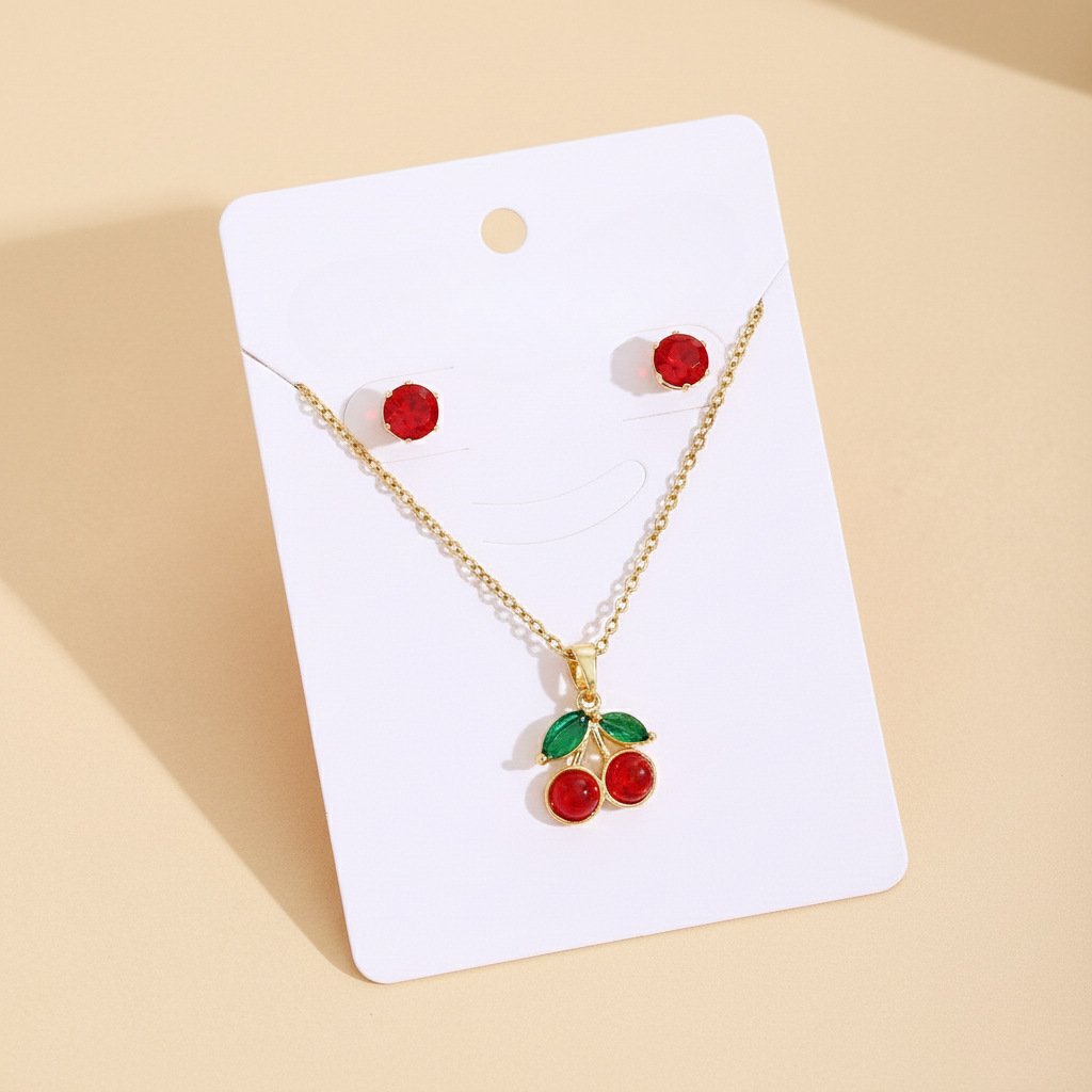 Set Cadena Cerezas Mini y Topos