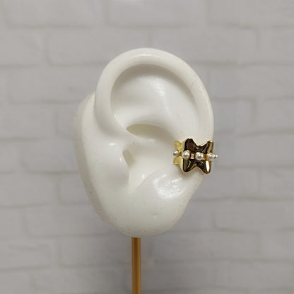 Earcuff perlitas dorado para mujer