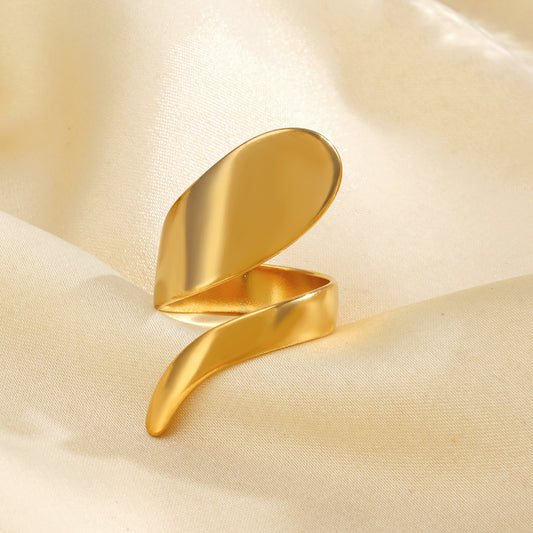 Maxi Anillo ajustable Abstracto Chunky Dorado