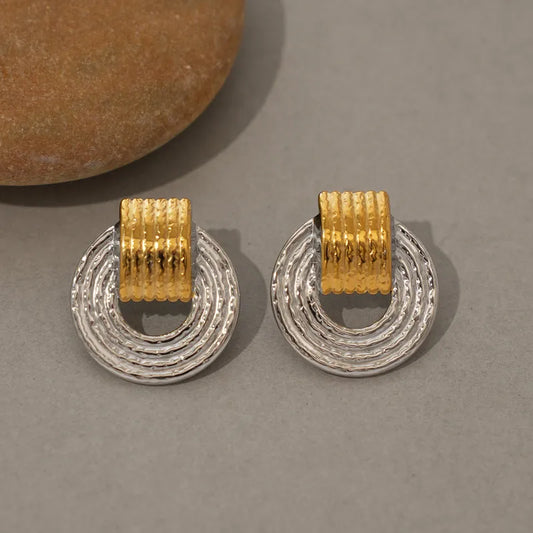 Aretes Precolombinos Dorado y Plateado | Joyería Única | Baño Oro 18k