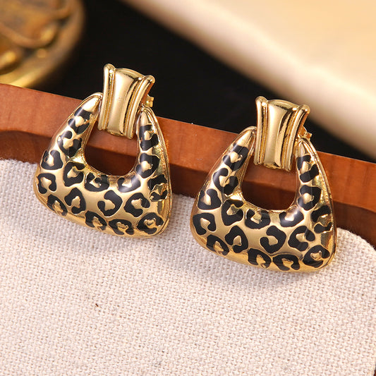 Aretes Premium Dorados | Animal Print Leopardo Chic
