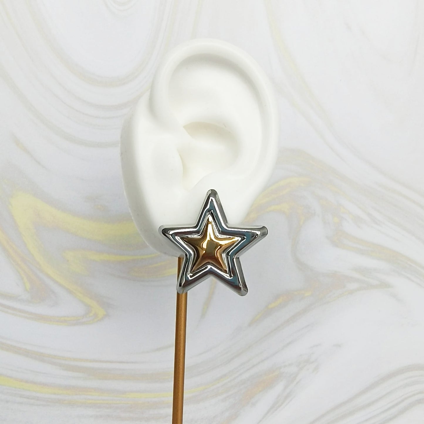 Topos Estrella Bicolor RockStar en Acero Inoxidable