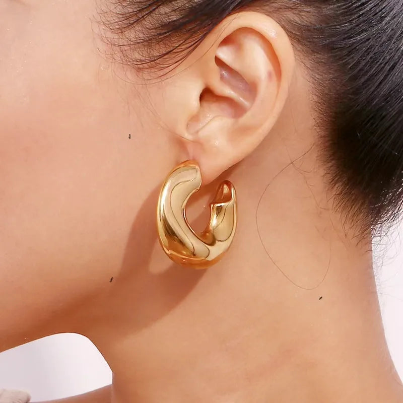 Maxiaretes Chunky Dorados Estilo Moderno