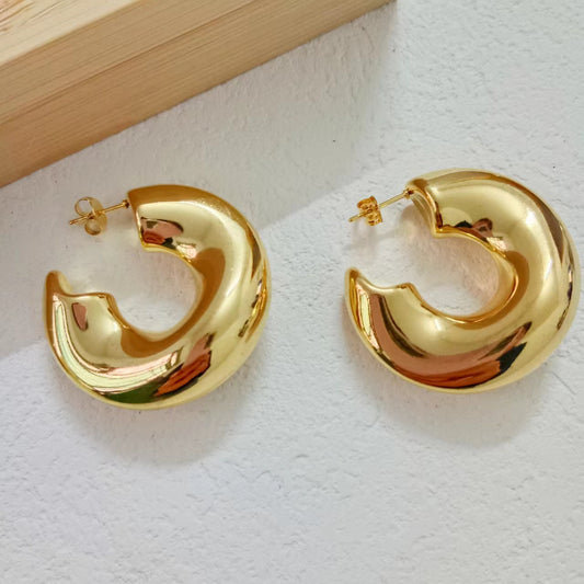 Maxiaretes Chunky Dorados Estilo Moderno