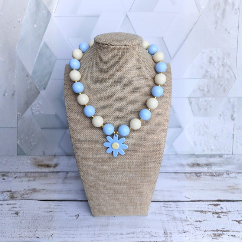 Collar Bubbles Azul Celeste y Marfil