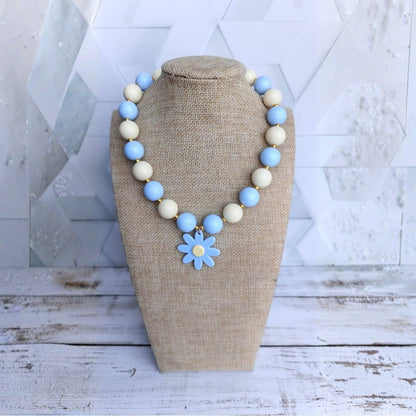 Collar Bubbles Azul Celeste y Marfil