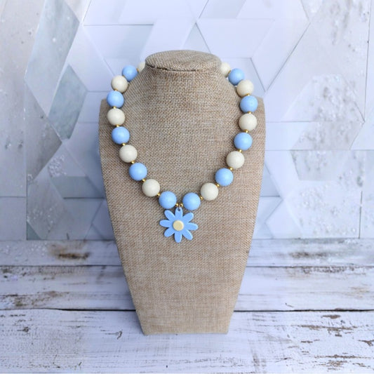 Collar Bubbles Azul Celeste y Marfil