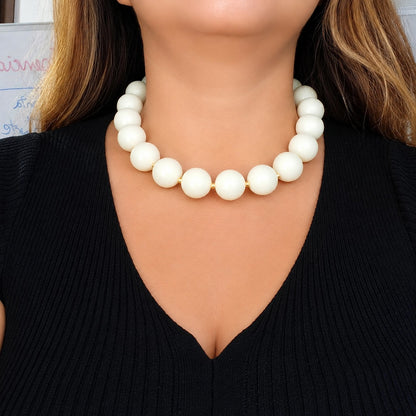 Collar Bubbles Cream en Acrílico | Tendencia para Mujer 2026 | Brownika