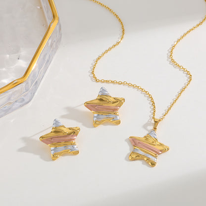 Set Estrella Tricolor en Acero Inoxidable.