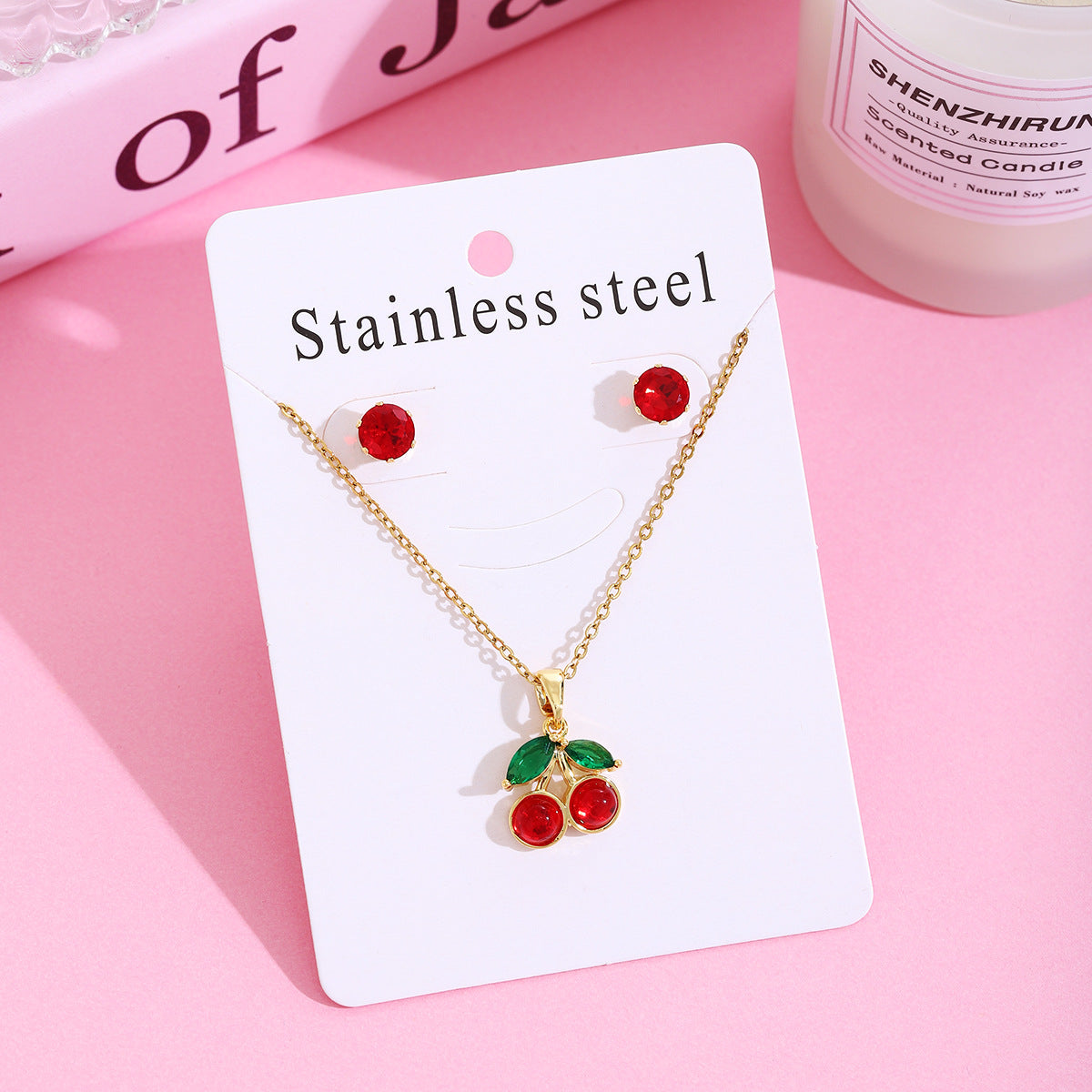 Set de Joyería Cerezas o Fresas Dulces.