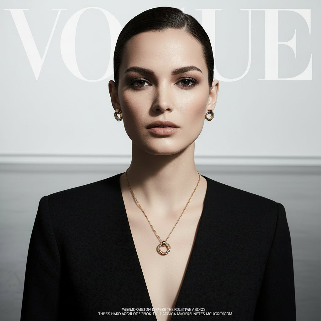 set collar + aretes tricolor