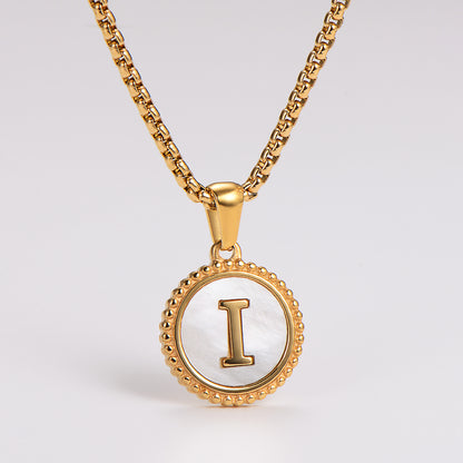Collar con Letra Inicial I en Acero Inoxidable 304 Baño Oro 18K