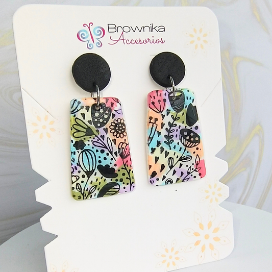 Aretes Artesanales Inspiración Naturaleza en Arcilla Polimérica