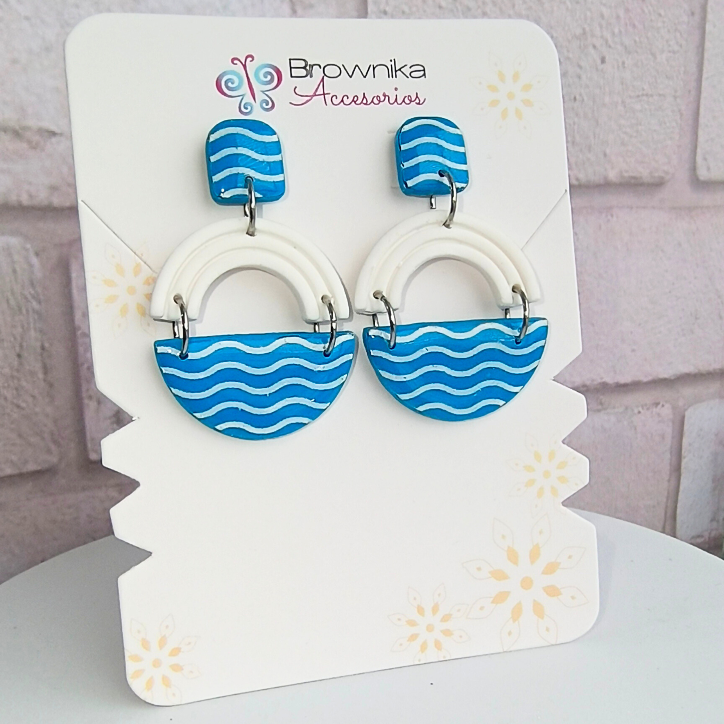 Aretes Artesanales Olas en Arcilla Polimérica | Diseño Exclusivo BWK