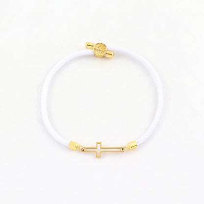Pulsera para mujer cruz dorada