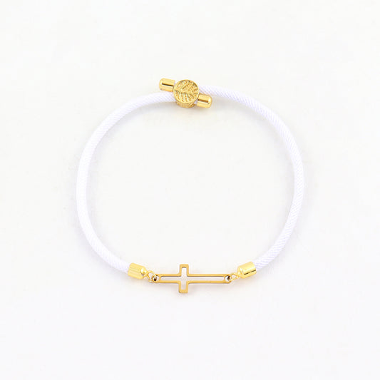 Pulsera para mujer cruz dorada