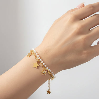 Pulsera Perlitas y Estrellas