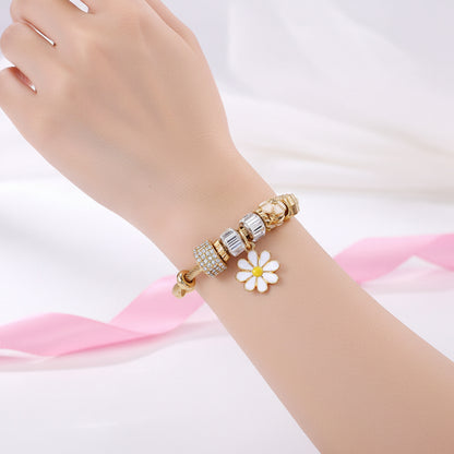 Pulsera Multidijes Margarita Dorada Blanca