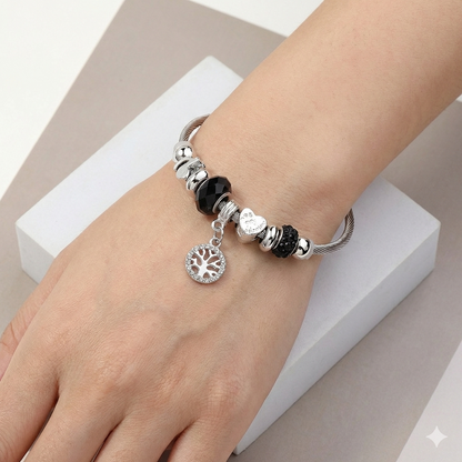 Pulsera Multidijes Árbol de la vida Plateada v2