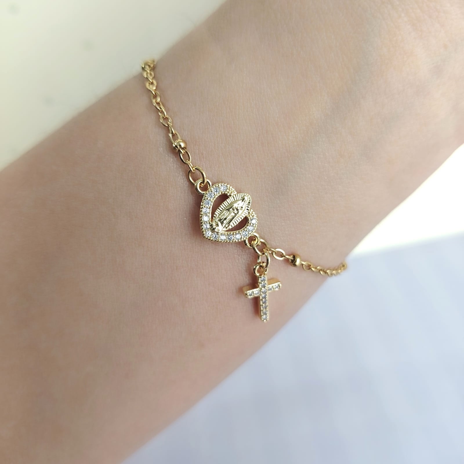 Pulsera para Mujer Virgen María Acero
