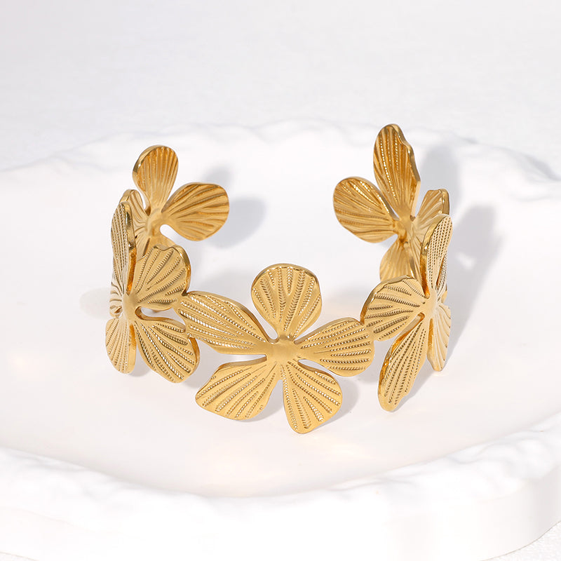 Brazalete Dorado Floral