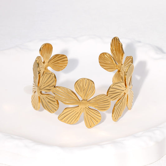 Brazalete Dorado Floral