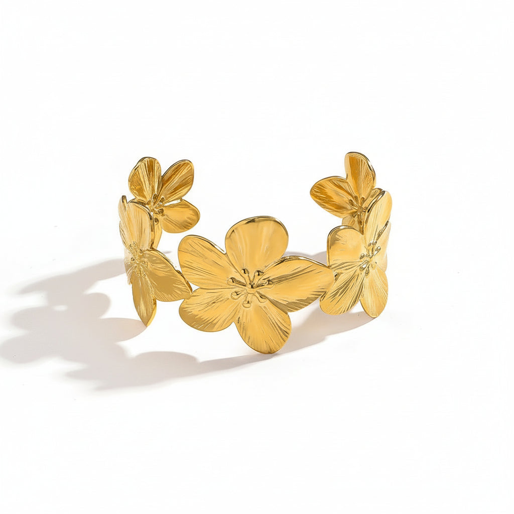 Brazalete Dorado Orquídeas