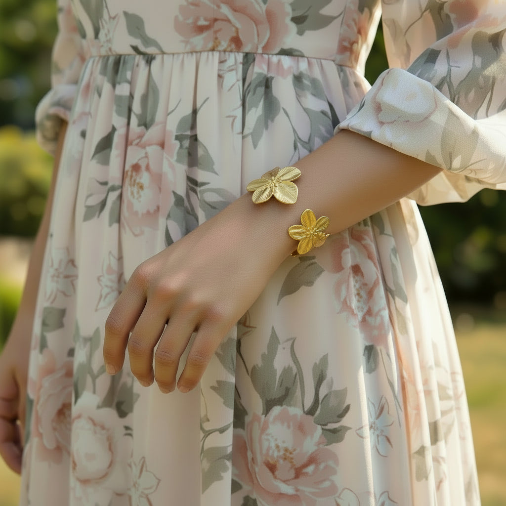 brazalete flores doradas