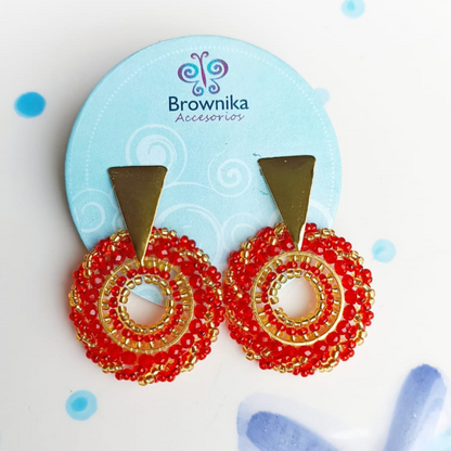 Aretes tejidos mandalas 