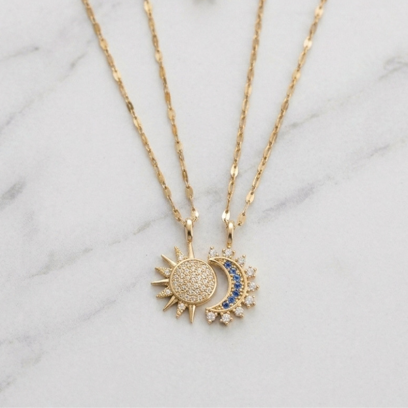 Set de Collares Luna y Sol para Amigas o Madre e Hija