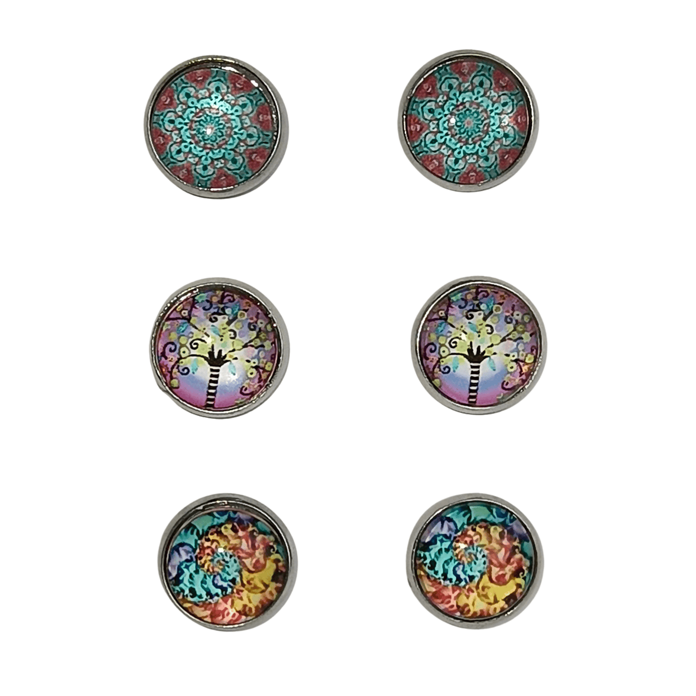 Topos en acero quirúrgicos minimalistas mandalas, árbol de la vida y estelares.