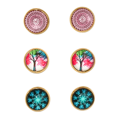 Topos en acero quirúrgicos minimalistas mandalas, árbol de la vida y estelares.